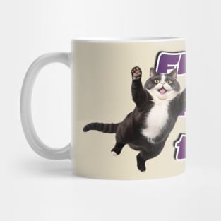 Cute fat cat in free fall Mug